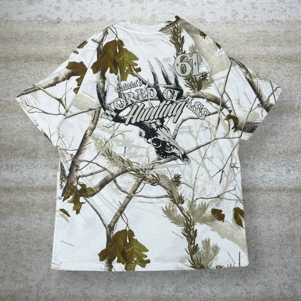 Vintage 90s Realtree Shirt Mens L Hunting Camo Short Sleeve Winter Woodland - Picture 2 of 3
